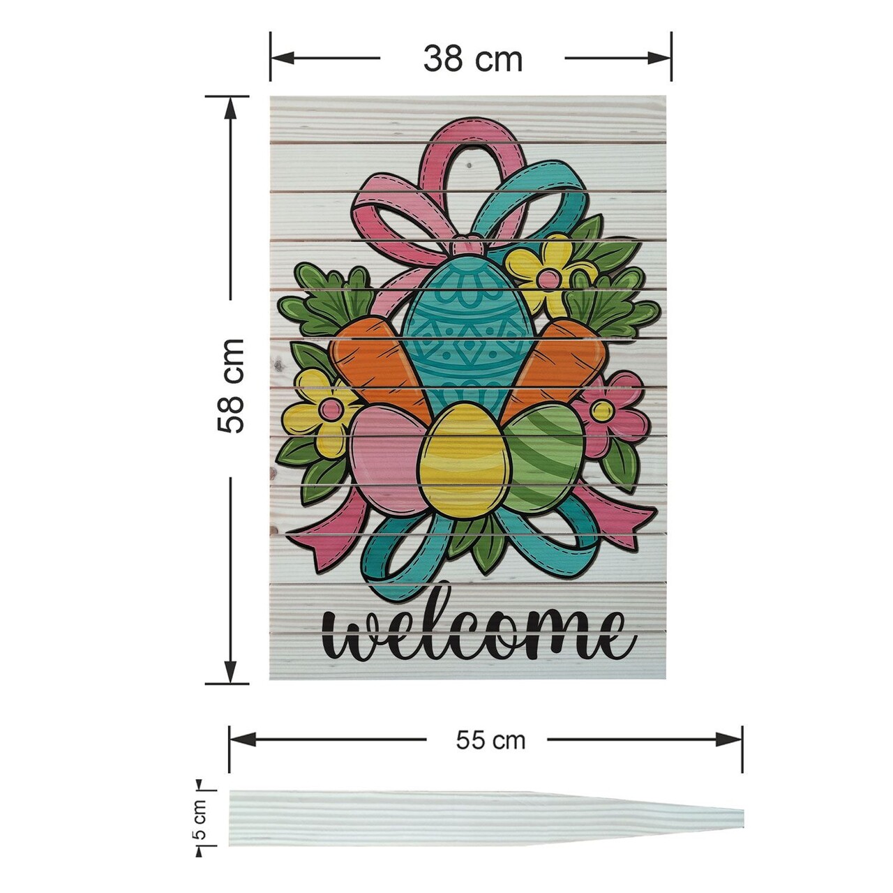 Semn de curte, Easter Treat Gift, 38x58 cm, Multicolor - imagine 4