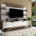 Comoda TV, Zena Home, Deparo, 180 x 29.5 x 148.6 cm, pal melaminat, nuc/alb