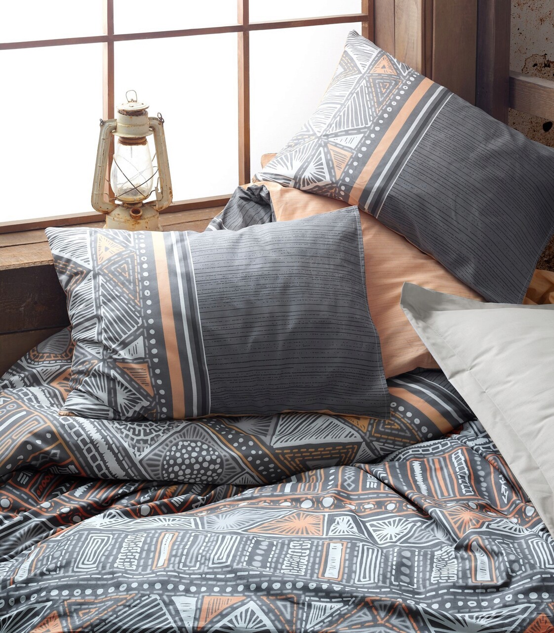 Lenjerie de pat pentru o persoana (EU) (IT), Adiel - Grey, Cotton Box, Bumbac Ranforce - 1 | YEO