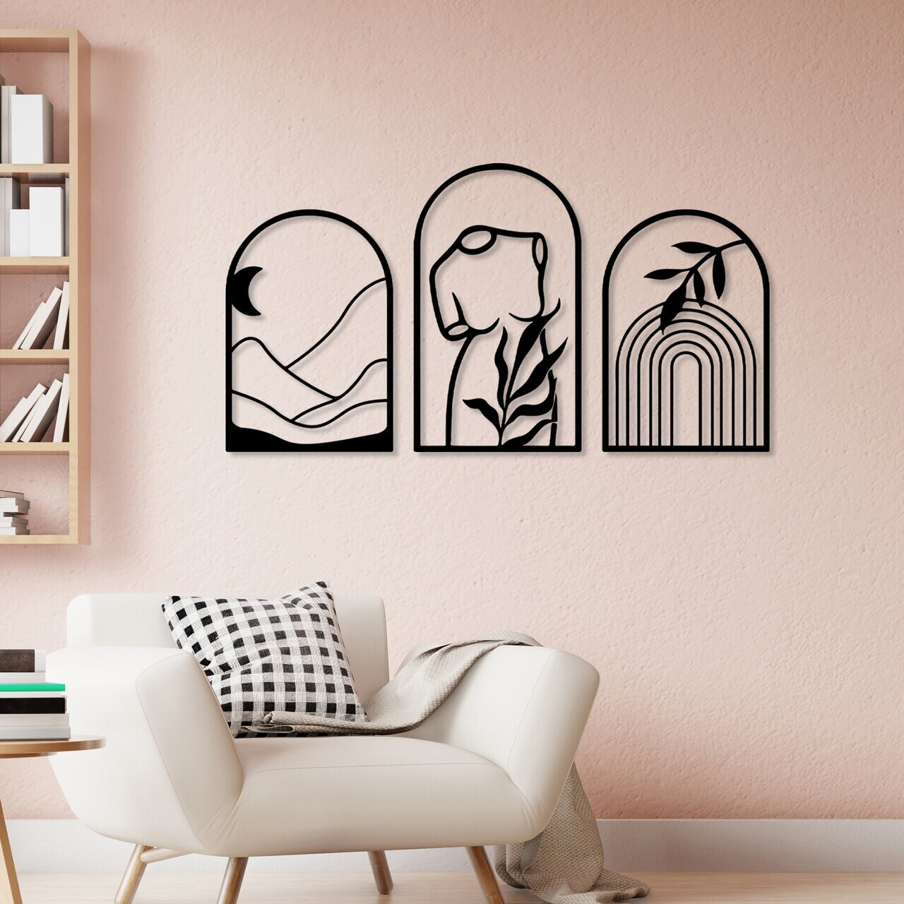 Decoratiune de perete, Memorie Trio B, Grosime: 1,5 mm, Negru — imaginea 2