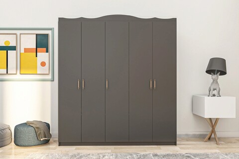 Dulap pentru haine, Glenevis, Lavinia 025, 175x186x50 cm, Antracit 025 imagine 2022
