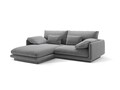 Coltar stanga 3 locuri, Torino-184, Micadoni Home, 220x170x83 cm, catifea, gri deschis