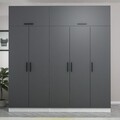 Dulap pentru haine, Minerva, Kale, 225x255x52 cm, PAL, Antracit