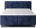 Pat continental tapitat cu lada depozitare, 140x200 cm, ELTAP, Cortiko, lemn/poliester, albastru