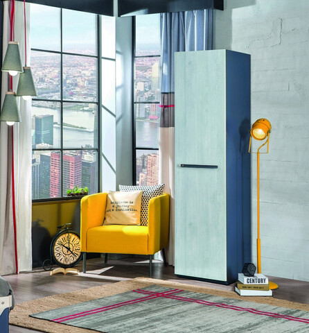 Dulap pentru haine, Çilek, Trio Single Door Wardrobe, 54x203x50 cm, Multicolor 54x203x50 imagine 2022