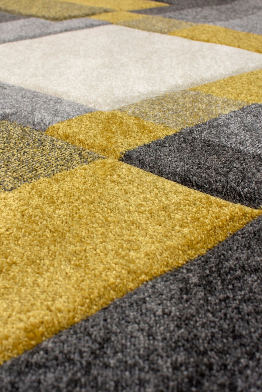 Covor Nimbus Grey/Ochre, Flair Rugs, 80x230 cm, polipropilena, gri/ocru