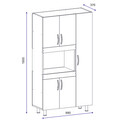 Dulap de bucatarie Defne, Pakoworld, 89x37.5x160 cm, PAL melaminat, alb/maro