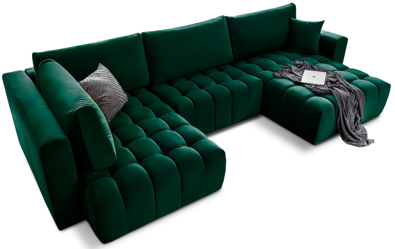 Coltar extensibil dreapta 6 locuri ELTAP, RT-35LO, Bonito, 350x175x92 cm, lemn/poliester, verde inchis - 1 | YEO