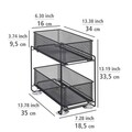 Suport depozitare pentru dulap, Wenko, Gioma, 2 rafturi, 35 x 18.5 x 33.5 cm, metal, negru