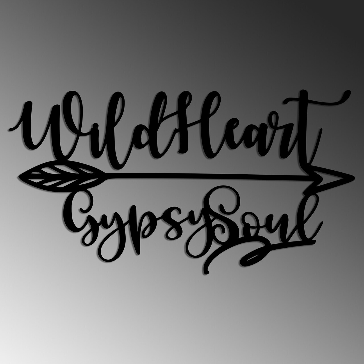 Decoratiune de perete, Wild Heart Gypsy Soul, Dimensiune: 60 x 32 cm , Negru — imaginea 4