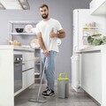 Set mop plat si galeata cu 2 compartimente Klirimop, InnovaGoods, cap rotativ 360º, 140 cm, 6 L, gri/galben