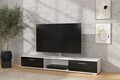 Comoda TV ADRK, Sella, 176x40x28 cm, PAL laminat, negru lucios/alb mat