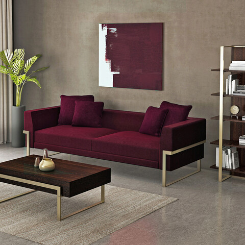 Canapea 2 locuri, ndesign, 291nds1119, lemn, rosu