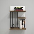 Raft pentru perete Nezma, Puqa Design, 40x21,4x60 cm, alb/aluna