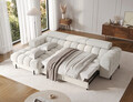 Coltar extensibil dreapta 3 locuri ELTAP, LT-01ROY, Felro, 285x181x93 cm, lemn/poliester, alb