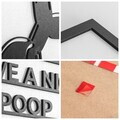 Tablou decorativ, Happy Poop, Dimensiune: 20 x 25 cm, Alb/Negru