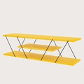Comoda TV Canaz, Kalune Design, 120x30x33 cm, galben/negru