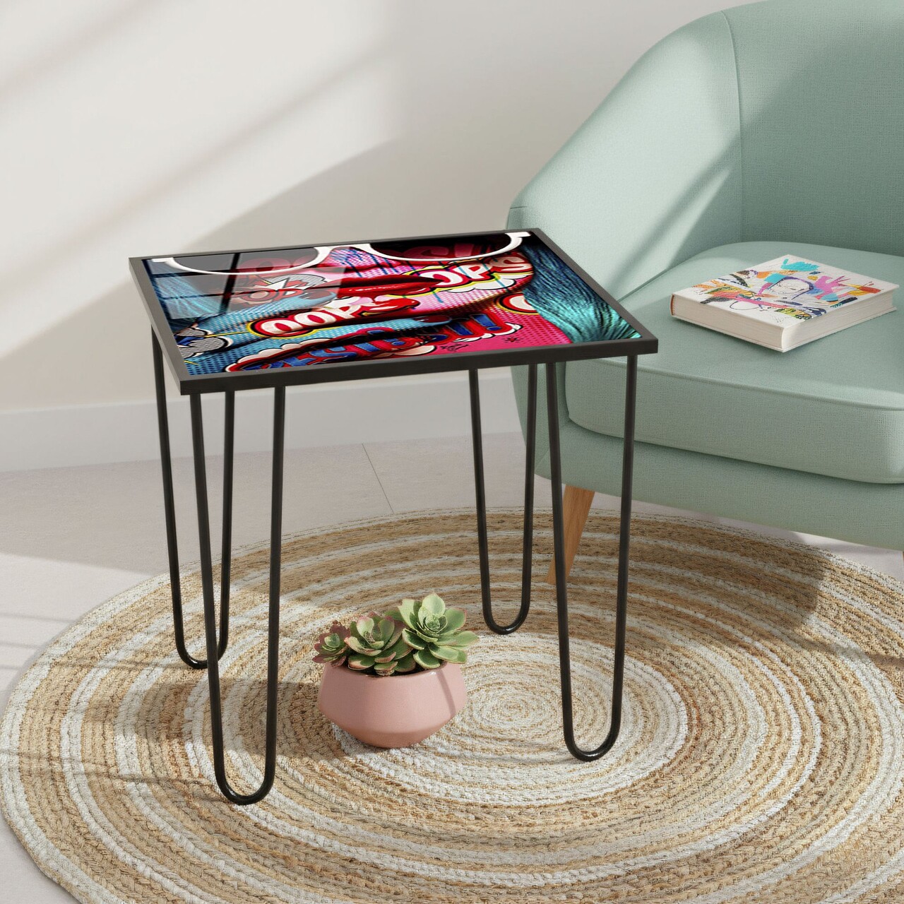 Masuta de cafea, Hanah Home, Shb-032-B, 53x55x53 cm, Multicolor - view 2