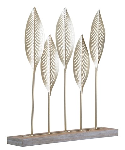 Decoratiune Leaf, Mauro Ferretti, 47×52.5 cm, fier, auriu Accesorii decorative