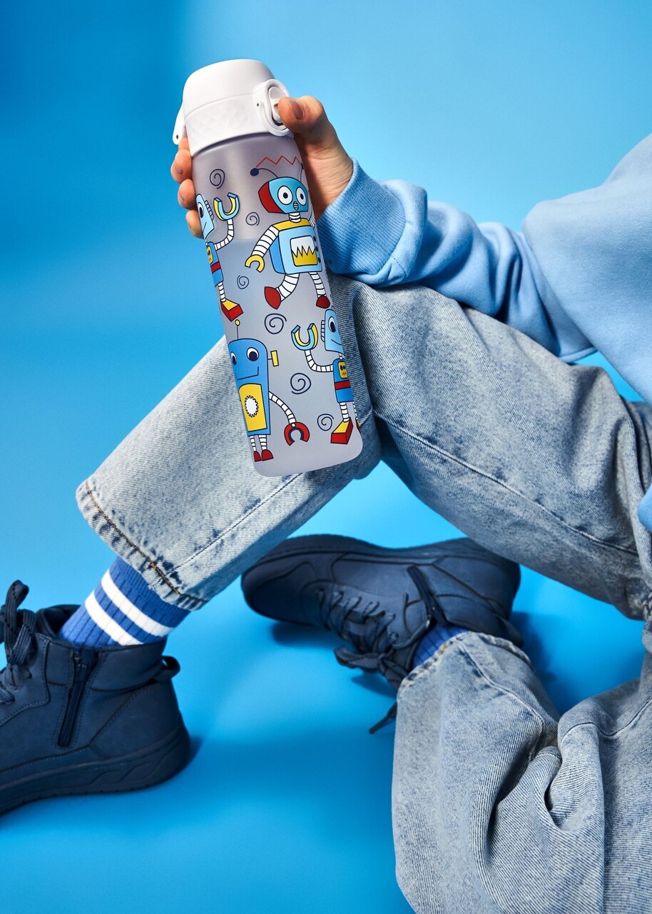 Sticla apa pentru copii Slim, recyclon, 500ml, Robots - Ion8 - imagine 8