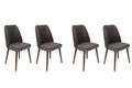 Set scaune 4 piese, Nmobb, Tutku-341 V4, Metal, Antracit / Nuc