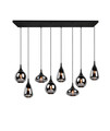 Lustra Lumina, TRIO, 115x20x150 cm, 40W, 8x E14, metal, negru mat/argintiu