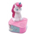 Boxa cu lumini de noapte pentru copii Unicorn, LEXIBOOK, 21x16x16 cm, plastic/cauciuc, roz