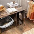 Dulap pentru litiera pisici / casa de toaleta pisici, Feandrea, 80x53x49.2 cm, PAL, maro rustic