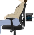 Scaun de birou, Songmics, ergonimic, suport lombar reglabi, sezut cu arcuri, max 120 kg, negru