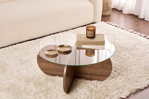 Masuta de cafea, Nordure, Aeris, Nuc / Transparent