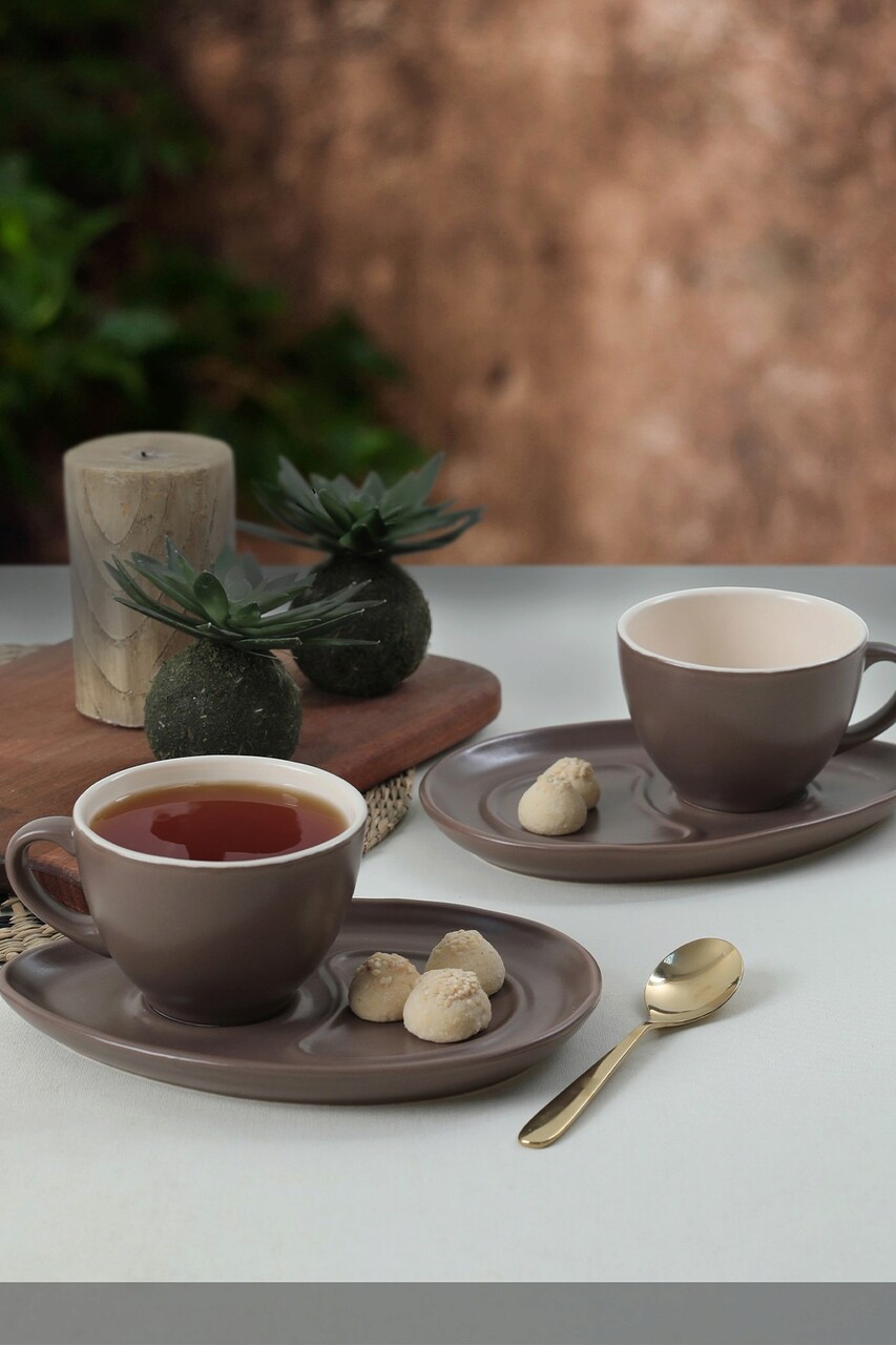 Set cesti de cafea Hermia 275KRM1945 Antibacterian Grej