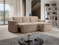 Coltar dreapta 4 locuri ELTAP, Ume, 287x190x88 cm, lemn/poliester, bej inchis/negru