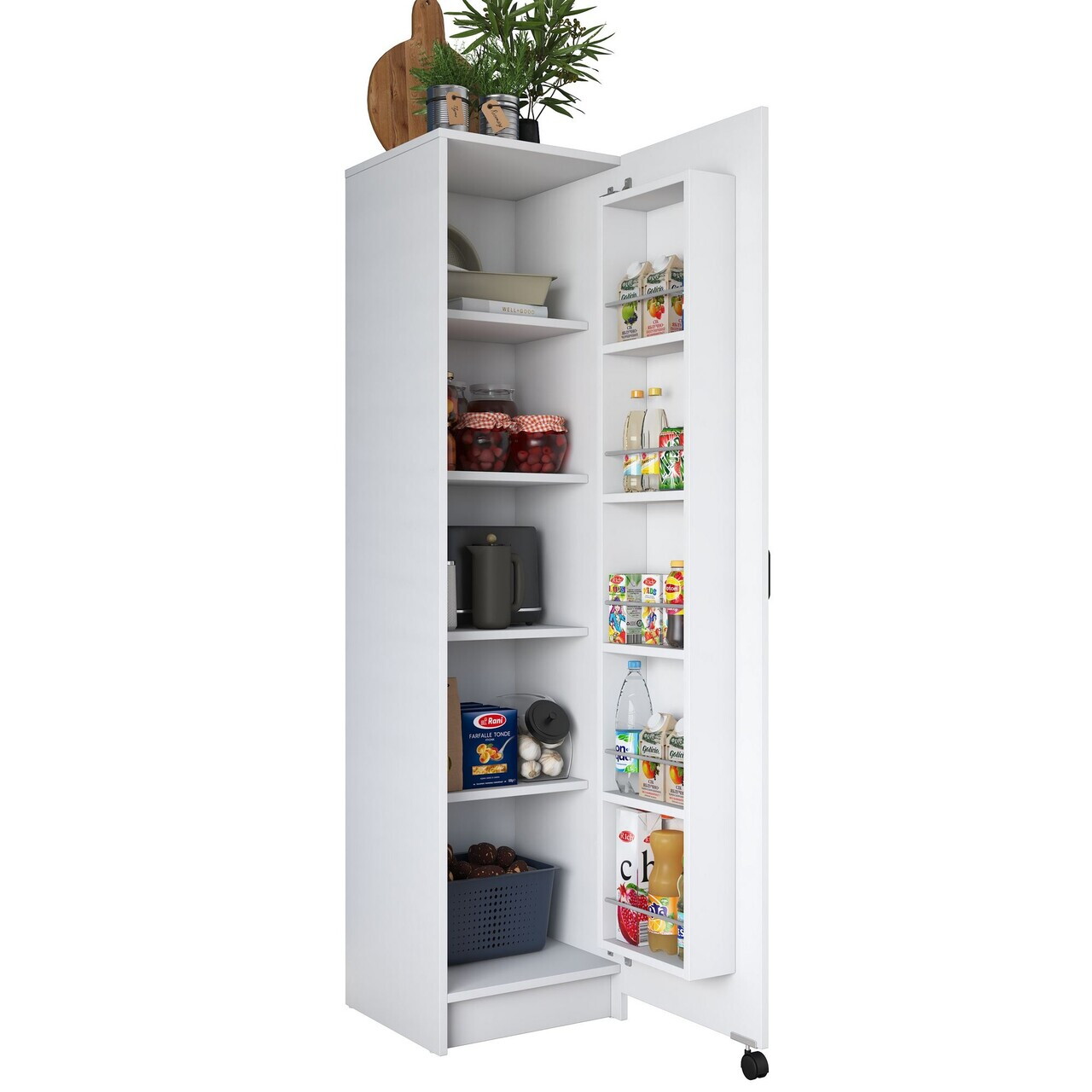 Dulap multifunctional, Hanah Home, JE104, 45x180x42 cm, PAL melaminat, Alb - view 7