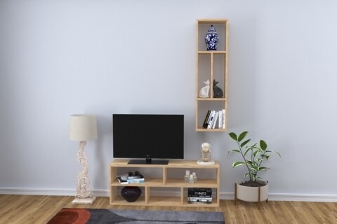 Mobilier living raffline, 2 corpuri, 120x29.5x45.5 cm, pal , stejar