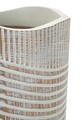 Vaza decorativa Wood Effect, Mauro Ferretti, 18x18x45 cm, polirasina, alb antic
