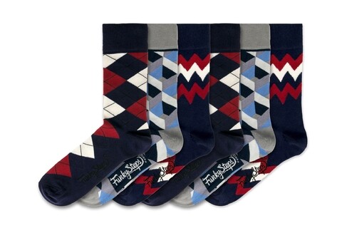 Set 6 perechi sosete barbati, Funky Steps, FSB146, marimea 41-45 Funky Steps