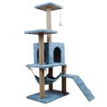 Casă pentru pisici, Paws & Whiskers, Midas, MATERIAL TEXTIL WELSOFT, Turcoaz
