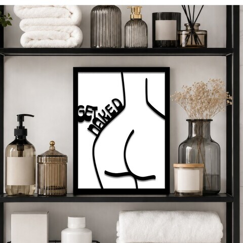 Tablou decorativ, Get Naked, Dimensiune: 20 x 25 cm, Alb/Negru