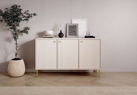 Comoda ADRK, Tili 3D, 124.5x40.8x73.9 cm, PAL laminat, bej