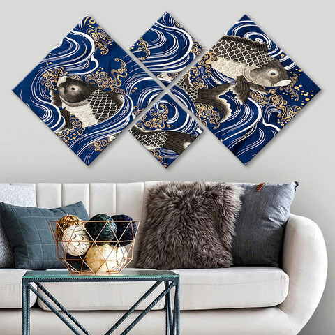 Set 4 tablouri decorative, 4mdf2764751, mdf, imprimat uv, multicolor