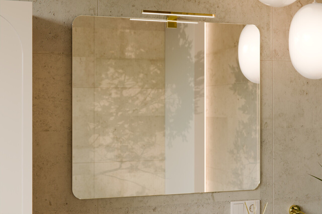 Set mobilier baie Iconic Cashmere 80 cm, dulap inalt, masca cu lavoar si oglinda, Comad, MDF/PAL, casmir - view 2
