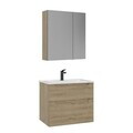 Set Dulap de Baie cu Chiuvetă și Oglindă (2 Piese), Hanah Home, Messina 65 v2, Stejar