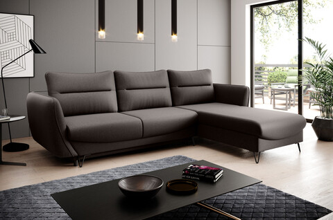 Coltar extensibil dreapta 3 locuri ELTAP, RT-22FL, Silva, 276x201x100 cm, lemn/poliester, maro inchis