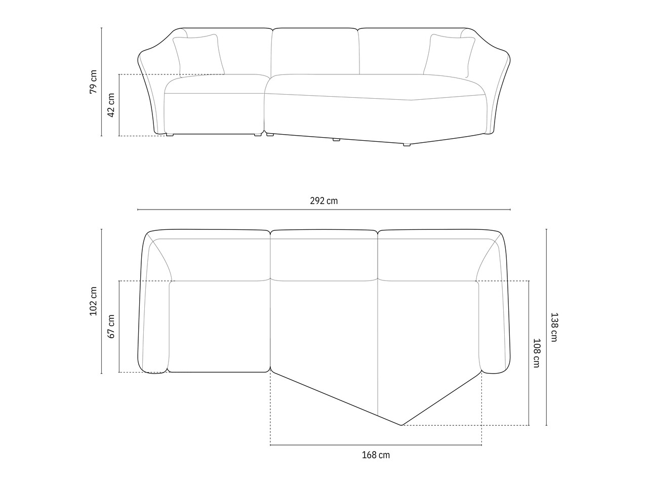 Coltar dreapta 5 locuri, Hailey, Micadoni Home, 292x138x79 cm, tesatura boucle, gri deschis