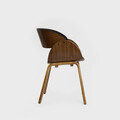 Scaun Kinke, Homla, 51.5x54x74 cm, poliester/lemn, negru