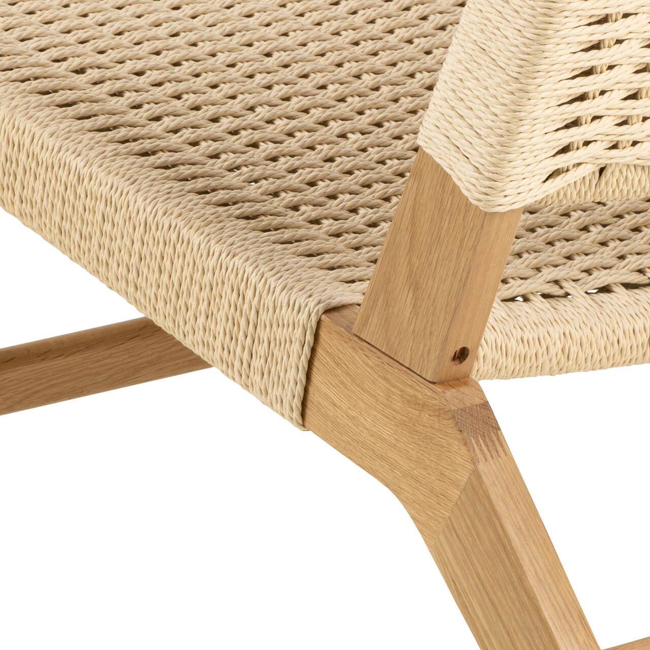 Fotoliu Carson, Actona, 64x79x72 cm, lemn de stejar, alb murdar