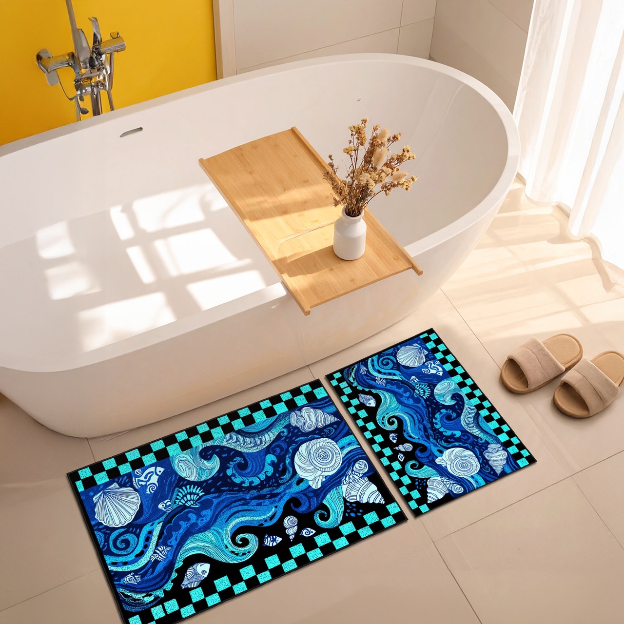 Set covorase de baie, L'essentiel Maison, Asr14, Albastru - view 2