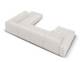 Coltar panoramic dreapta 7 locuri, Jennifer-140, Micadoni Home, 364x262x70 cm, tesatura chenille din poliester, gri deschis