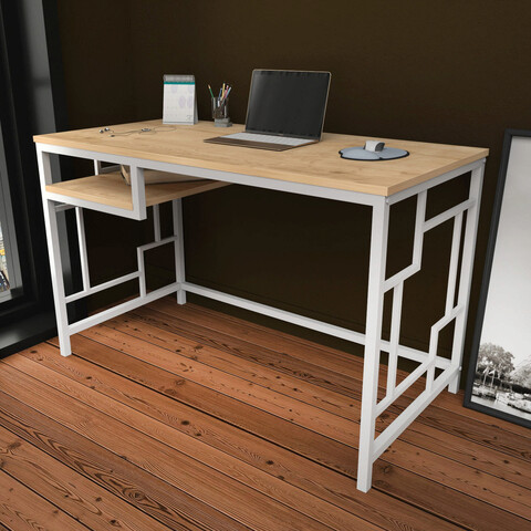 Birou, Retricy, Kennesaw, 120x60x74.8 cm, PAL, Stejar alb mezoni.ro