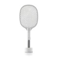 Paleta electrica anti-insecte reincarcabila 2 in 1 cu lumina UV, KL Rak, InnovaGoods, 44.5 x 18 cm, alb/gri